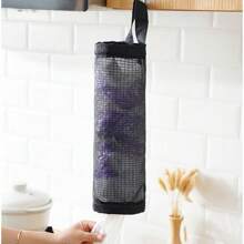 2025 Best Selling New Arrival 1pc Black/Grey Kitchen Trash Bag Holder Hanging Bag, Say Goodbye To Messy Kitchen, New Retractable Trash Bag Holder, Wall-Mounted Storage For Miscellaneous Items, Convenient Round Bag, Storage Pouch Behind The Door