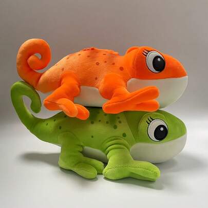 11 英寸聚酯纤维变色龙毛绒玩具，3 种颜色可选，变色龙毛绒动物，儿童礼物，家居装饰，适合各种场合和装饰的可爱爬行动物，生日礼物，万圣节装饰，圣诞节礼物