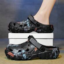 Modische, einfarbige EVA Sandalen für Herren - atmungsaktive Lochschuhe, bequem, rutschfest, langanhaltend, geeignet für Outdoor-Aktivitäten, Strand und Camping - Schwarz - Übersicht 5