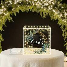 Caja de tarjetas de acrílico transparente con cerradura, portador de tarjetas de recepción de boda, caja para tarjetas de regalo con soporte para decoración de bodas, aniversarios, cumpleaños y graduaciones