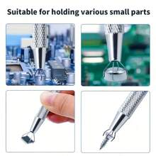 Precision 4-Claw Jewelry Tweezers - Gem And Diamond Setting, Ideal For Beads And Small Parts, Ergonomic Metal/Aluminum Craft Tools, Jewelry Making Tool