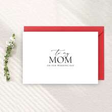 1PC/2PCS Wedding Card Elegant Cursive Script, For Mom And Dad On My Wedding Day, Includes Envelope, Ideal For Wedding Day Special Occasions, Minimalist Style Exquisite Design