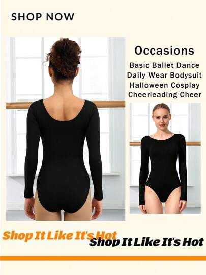 Damen Halloween Cosplay Klassisches Team Basis Langarm Set Ballettanzug für Erwachsene Gymnastik Tanzpraxis Alltagstragen Cheerleading Team Training Oberteile mit weicher Fütterung Ballettanzüge Tanzbekleidung