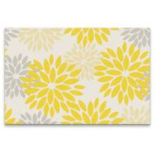 A Set Of 4/6pcs Spring And Summer Placemats Designed With Colorful Spring Flower Patterns, Woven From 100% Polyester Fiber, Machine Washable Polyester Placemats With Multiple Color Patterns To Choose From, Heat-Resistant, Stain Resistant, Waterproof, Easy To Clean, Suitable For Coffee Table Decoration, Holiday Party Decoration, Table Protection, Kitchen And Living Room Decoration