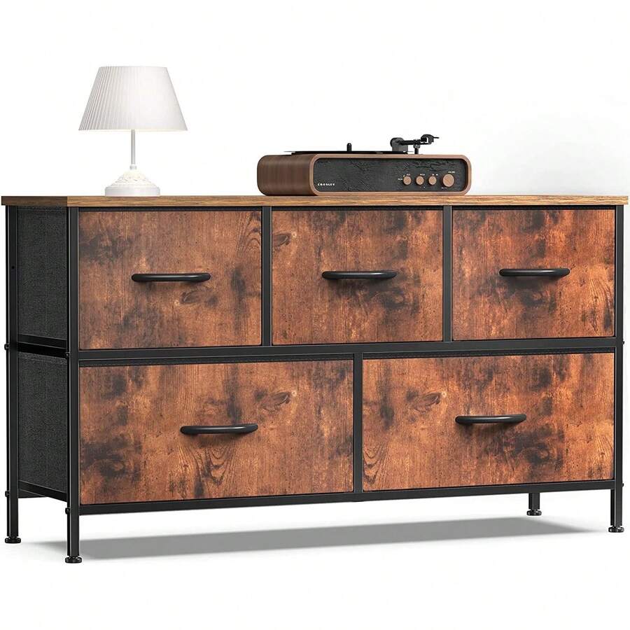 2 Drawer, 4 Drawer, 5 Drawer, 6 Drawer, 7 Drawer, 8 Drawer, 9 Drawer, 10 Drawer Fabric Dresser For Bedroom, Tall Chest Of Drawer Organizer Storage Cabinet For Closet, Entryway, Brown - 棕色 - 查看 1