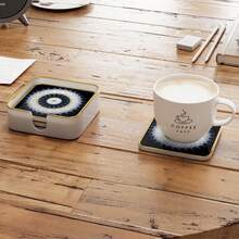 A Practical And Exquisite Mandala Glass Printed Coaster And Storage Cup Holder Set, Which Is Heat-Resistant And Anti-Slip, Can Protect Your Tabletop. - Multicolor - View 3