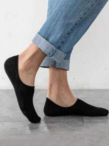 10 pares de calcetines invisibles de corte bajo para hombres, 5 blancos y 5 negros, talla 39-45, estilo de pareja sin tarjeta de cintura (incluye cartón, sin tarjeta de cintura)