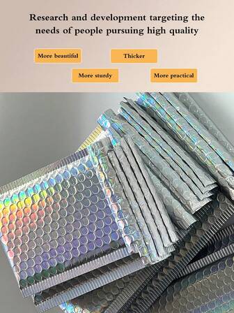 20 个铝箔气泡信封，彩色激光装饰缓冲邮寄包装袋，适用于服装、珠宝、礼品、运输