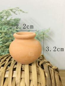 1/3個迷你陶土陶器花盆 多肉植物育苗盆 用於花卉植物手工藝 - 棕色 - 查看 14