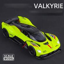 1 pieza Modelo de coche de aleación fundido a troquel Supercar Valkyrie a escala 1:32, de 15,5 cm de largo x 6,7 cm de ancho x 3,7 cm de alto, con sonido y luz, juguete de metal para niños de 3+ años, regalo para fiestas o vuelta al cole - Multicolor - Ver 6