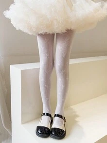 2pcs Girls' Hollow Mesh Pantyhose, Thin Summer Style