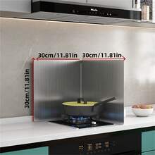 1pc Stainless Steel Kitchen Anti-Oil Splash Guard - Foldable Heat Insulation Cover, For Stove, Countertop And Cabinet Protection, Ideal For Cooking, Outdoor Camping And Modern Kitchen, Camping Cookware | Modern Kitchen Accessory | Stainless Steel Guard, Stovetop Protector, Slight Color Difference May Exist Due To Lighting, Display, Etc. - Silver - View 11