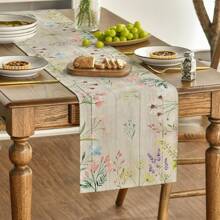Floral Flowers Printed Tablecloth, Seasonal Summer Kitchen Dining Table Decor For Home Party