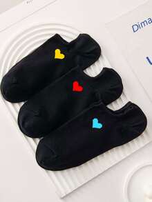 1/5/10/15/20/25/30Pair Of Men And Women Love Colorful Love Breathable Low-Rise Socks, Stylish One-Piece Casual Socks, No Show Socks, Moisture Wicking Simple Style, Suitable For All Seasons And Occasions - Multicolor - View 4