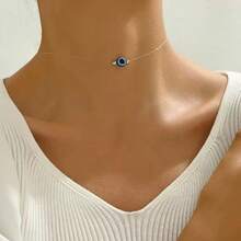 1pc Stylish Casual Punk Demon Eye Invisible Necklace - Multicolor - View 2