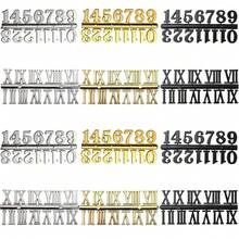 18 套时钟数字套件，包括阿拉伯数字和罗马数字 DIY 数字时钟数字，用于设计更换和维修时钟配件（金色、银色、黑色）