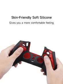 2 件套：1 个黑蜘蛛控制器保护套 + 1 对蜘蛛操纵杆帽，用于 PlayStation 5 游戏控制器保护，防滑、防汗、防尘、防刮、提高抓握力、增强游戏体验，情人节/春季浪漫礼物