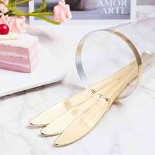 50pcs Set Gold/Silver/Rose Gold/White Ivory Party Plates, Variety Of Colors, Dessert Plates, Salad Plates, 10.25-Inch And 7.5-Inch Dinner Trays, Suitable For Halloween, Christmas, Wedding, Party, Dinner