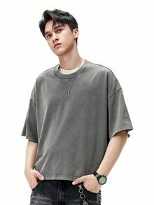 INFLATION 宽松T恤，复古水洗T恤，品牌欧美风格男士短袖，春夏