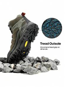 Botas de senderismo para hombre, impermeables, para trekking, exteriores, senderismo, montañismo - Verde - Ver 3
