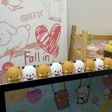 1 件可爱毛绒娃娃手机装饰，卡通人物熊娃娃，迷你玩具屏幕装饰，定制情侣礼物