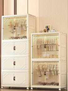 No-Assembly Storage Cabinet Organizer Case, Baby Clothes Wardrobe, Infant Garment Folding Storage Shelf, Plastic Snack Cabinet