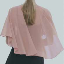 1 pezzo Scialle cardigan in chiffon morbido da donna per l'estate, perfetto come stola da sposa per cerimonie serali e come mantellina parasole per accessori fotografici da donna