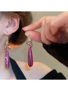Andkiss 1 Paar modische, elegante und einzigartige Ohrringe mit Wassertropfen-Quaste