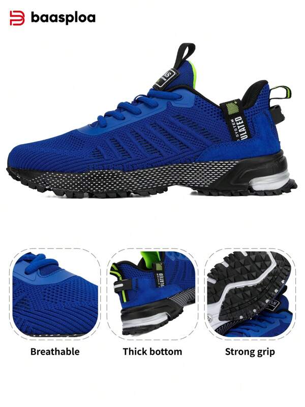 baasploa Men Running Shoes Sneakers Outdoor Casual Lightweight Tennis Shoes Male Fashion Mesh Professional Running Shoes Brand Shoes Sizes41-45 (Slimming Effect, Wider Feet Please Order One Size Up, Extra Large Sizes Available)