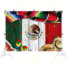 1 patriotischer amerikanischer Flaggenstil Hintergrund mit roten, weißen und goldenen Sternenstreifen. Polyesterfaser Design, leicht und einfach aufzuhängen, perfekt für Hochzeitspartys, Fotografie und Veranstaltungen das ganze Jahr über