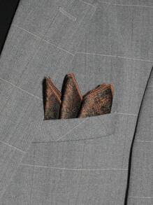 1pc Men's Casual Floral & Striped Pattern Handkerchief/Pocket Square, Suitable For Business, School, Daily Wear