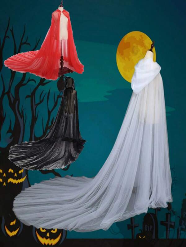 1pc Bridal Shawl Witch Vampire Cosplay Mesh Cloak Scarf