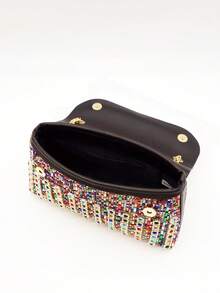 Sparkly Glitter Jewel Embellished Party Clutch Bag, Vintage Underarm Bag Suitable For Wedding, Party, Dinner, Valentine's Day Gift - Multicolor - View 7