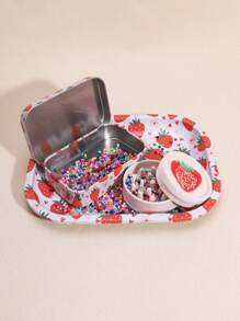 3 Pieces Set, Entry-Level Set With Multiple Prints - Including Metal Rolling Tray, Grinder, And Iron Box, Stylish Design, Perfect Gift For Halloween And Christmas!