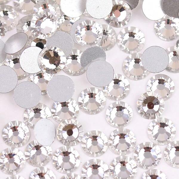 Taille SS3 à SS50, 1,4 mm à 10 mm, strass transparents et irisés de haute qualité sans colle à chaud. Pierres plates en cristal, paillettes et perles de verre pour mugs, bouteilles, gobelets, téléphones portables, maquillage, accessoires DIY