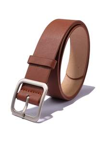 1 Set Of Children's College Style Square Buckle Belt Solid Color Tie Combination, Comfortable And Versatile, Suitable For Daily Life, Formal Dinners, Party Outfits