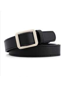 1pc Unisex Minimalist Leather Beltless Belt, Casual Style Suitable For Teenagers, Couples, Everyday Wear - Multicolor - View 5