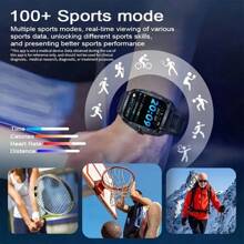 1,96 Zoll Smartwatch für Männer für den Outdoor-Bereich, geeignet als Fitness-Uhr für Smartphones, extra lange Akkulaufzeit, kabellose Anrufe, über 100 Sportmodi/langanhaltend Akku/Musiksteuerung/Nachrichtenbenachrichtigung/Geschenk
