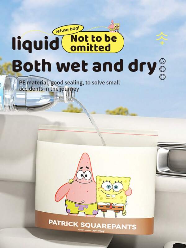 SPONGEBOB 20/40 pièces Sacs poubelle authentiques pour voiture SpongeBob - Poubelles de voiture jetables, sacs poubelle autocollants pour le nettoyage de l'intérieur de la voiture.