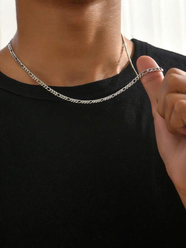 1pc Fashionable Minimalist Stainless Steel Necklace With Jewelry Box, Suitable As A Surprise Gift For Father's Day Or Other Special Occasions