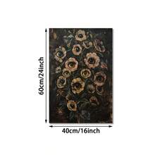 1幅帆布墙画海报，维多利亚哥特式花卉邪眼图案海报，万圣节艺术印刷品，复古暗黑植物艺术风格，适合客厅、卧室墙面悬挂或桌面摆放，理想的家居装饰礼品，万圣节房间装饰 - 彩色 - 查看 12