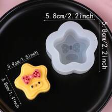Forma de silicone para bolo com borda rendada em formato de coração e estrelas, forma de chocolate para decoração de bolos, materiais para bolo de aniversário faça você mesmo - Bege - Ver 10