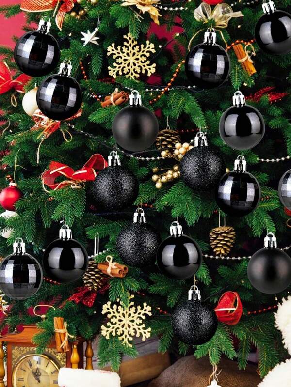 24pcs Christmas Ornament Hangers, 1.57 Inch Shatterproof Electroplated Christmas Ball Pendant Ornaments, Suitable For Winter Home Decor And Holiday Celebrations, Christmas Party, Halloween Decor, Holiday Decor, Party Favors, Fun Christmas Party Decorations, Merry Christmas, Happy New Year, Christmas Decorations, Perfect Christmas Gift For Friends