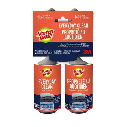 Scotch Brite Everyday Clean Lint Roller 2x70 Sheet Rollers