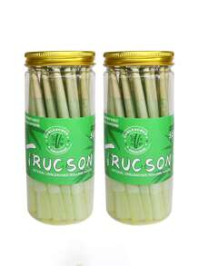Verde 50 peças 1 lata pré-enrolada cone corpo ultrafino papel em rolo de queima lenta com ponta rolo cônico portátil papel de filtro pré-enrolado acessórios festa adulta brinquedo novidade papel de cigarro e tubo de cigarro