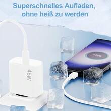 45W USB-C Charger Fast Charging Cable, Super Fast Charger With Type-C Charging Cable, Type-C Phone Power Adapter, Compatible With Galaxy S24/S23/S22/S21 Ultra/S21+/S20/Note20/S10/S9, Compatible With IPhone 17/16/15 Series Fast Charging - EU C Type Plug(220-240V) - View 7