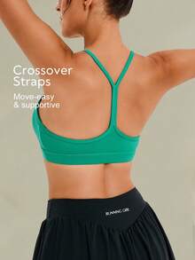 Tender Angel 2pcs Women Sports Bras, One-Shoulder Removable Padded Minimalist Camisole Bras Workout Set - 彩色 - 查看 4