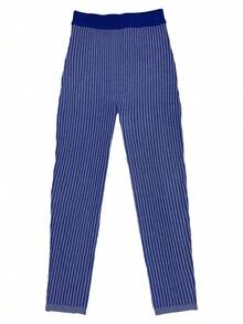 Women 2pcs/Set Casual Sexy Halter Cropped Tank Top And High Waisted Pants Suit - Blue - View 6