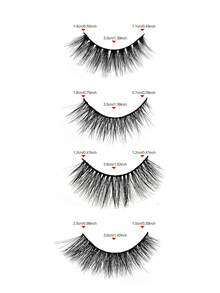 MAGEFY 20 对自然全混合风格假睫毛，蓬松纤细，适合日常使用漫画睫毛，旅行必备品 - 黑色 - 查看 2