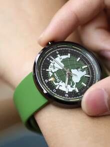 DOM 1pc Silicone Luminous Ball Calendar Round Dial Quartz Men's Watch With Gift Box, Suitable For Daily Wear And Decoration - Shape - View 8